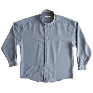 Cassel Mens Big & Tall Gray Long Sleeve Silky Dress Shirt Size 2XL